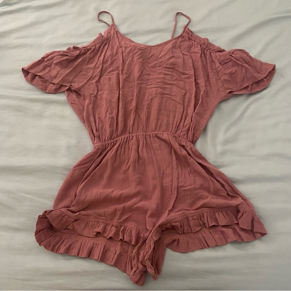 Pink Off The Shoulder Romper